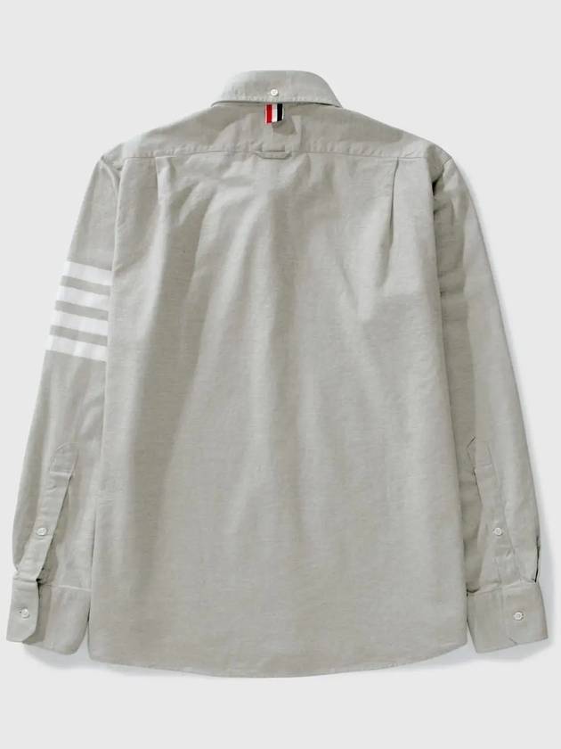 Men's Diagonal Solid Flannel Long Sleeve Shirt Grey - THOM BROWNE - BALAAN 3