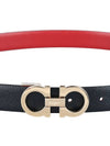 Reversible Gancini Leather Belt Black Lipstick Red - SALVATORE FERRAGAMO - BALAAN 9