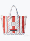 Wash Striped Small Tool Canvas Tote Bag Red - THOM BROWNE - BALAAN 2