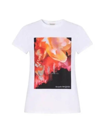 Graphic Printed Crewneck Short Sleeve T-Shirt White - ALEXANDER MCQUEEN - BALAAN 2