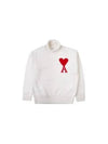 Heart Logo Knit Turtleneck White - AMI - BALAAN 2