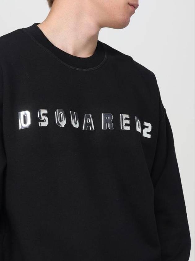 Logo Brushed Fleece Relaxed Fit Sweatshirt Black - DSQUARED2 - BALAAN 4