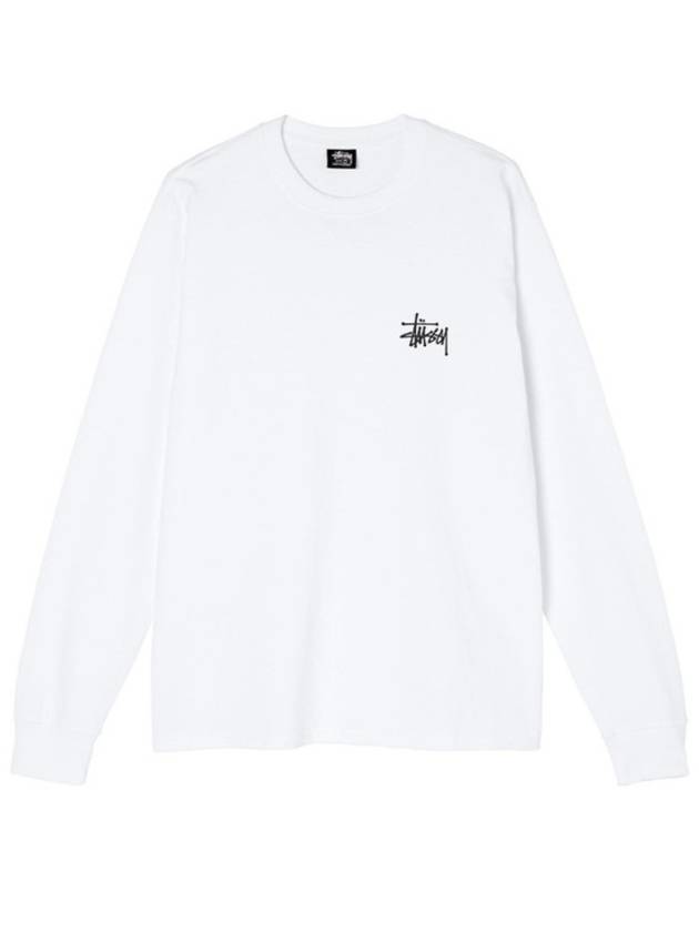 Basic Long Sleeve T-Shirt White - STUSSY - BALAAN 3