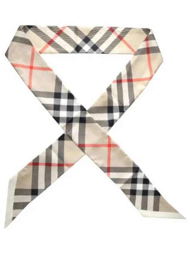 skinny checked silk scarf women - BURBERRY - BALAAN 1