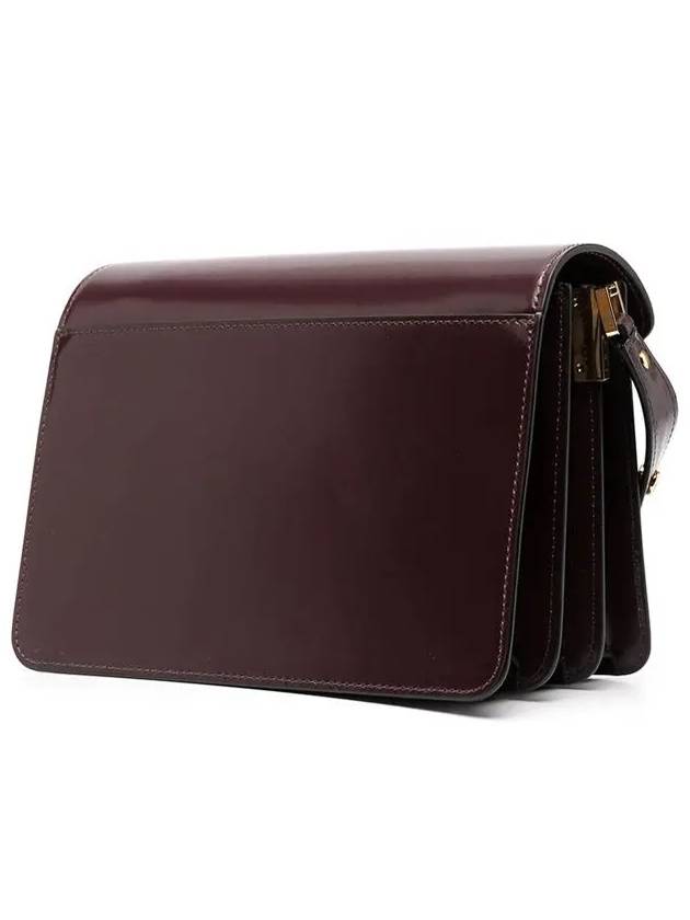 Trunk Glossy Leather Medium Shoulder Bag Burgundy - MARNI - BALAAN 3