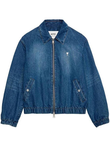 Men's Small Logo Denim Jacket Used Blue - AMI - BALAAN 1