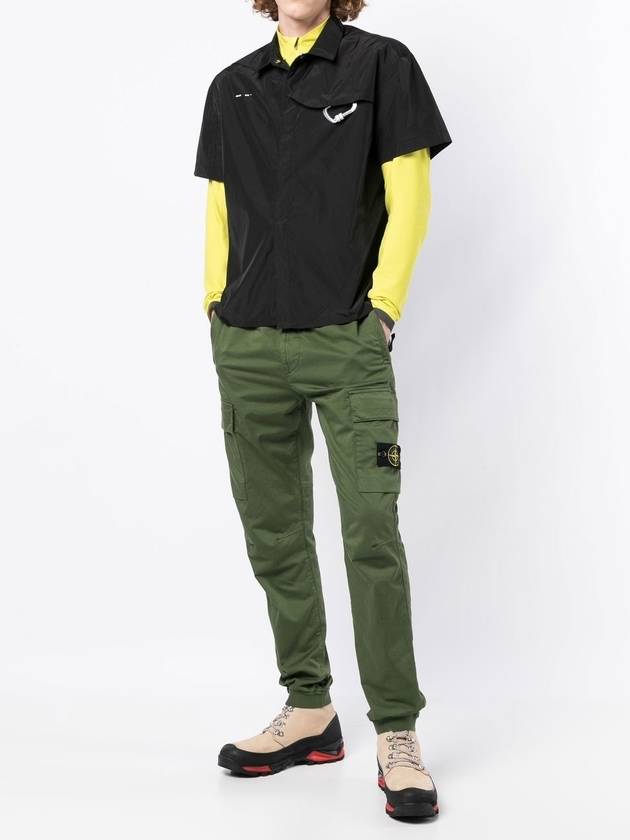 Stretch Cotton Wool Satin Cargo Pants Green - STONE ISLAND - BALAAN 5