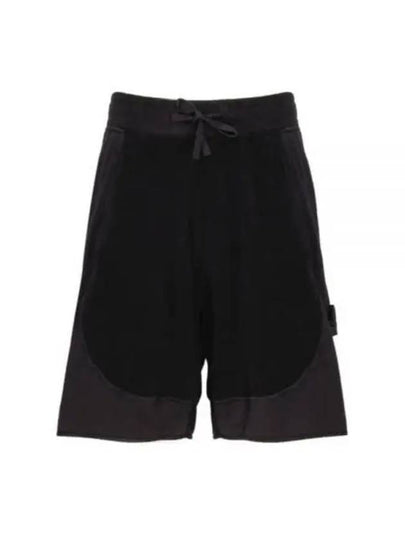 Cotton Terry Garment Dyed Shorts Black - STONE ISLAND - BALAAN 2