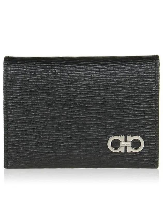 Gancini Credit Card Wallet Black - SALVATORE FERRAGAMO - BALAAN 2