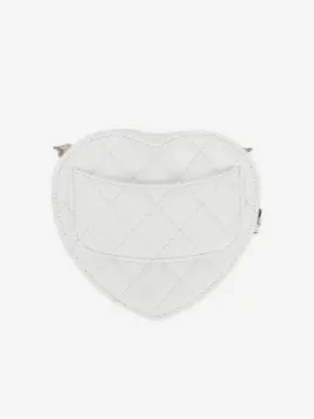 Gold Hardware Heart Quilting Lambskin Clutch Mini bag White - CHANEL - BALAAN 3