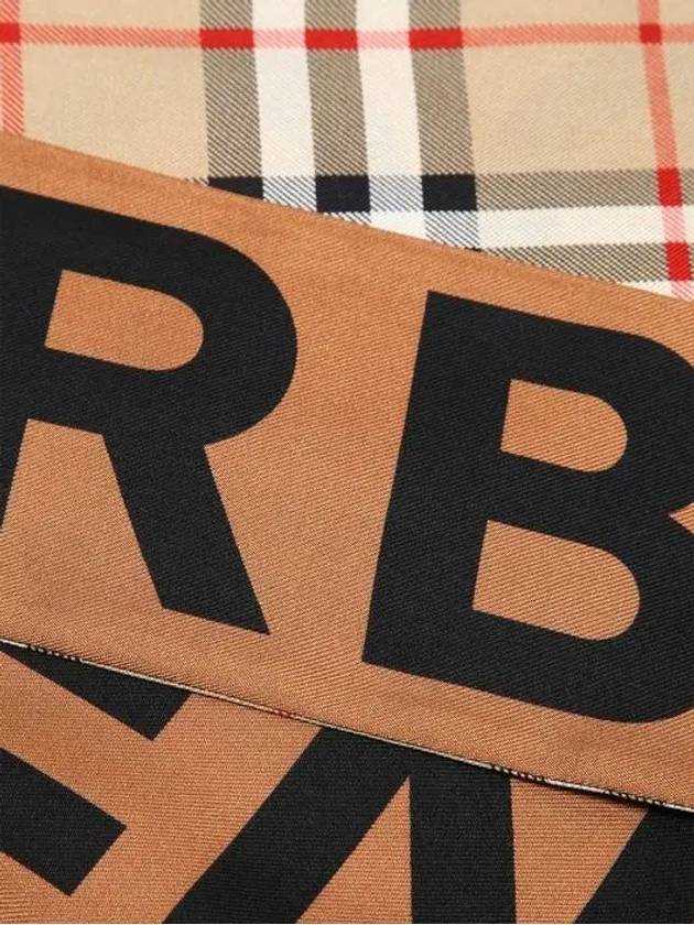 Vintage Check Logo Print Silk Skinny Reversible Scarf Archive Beige - BURBERRY - BALAAN 5