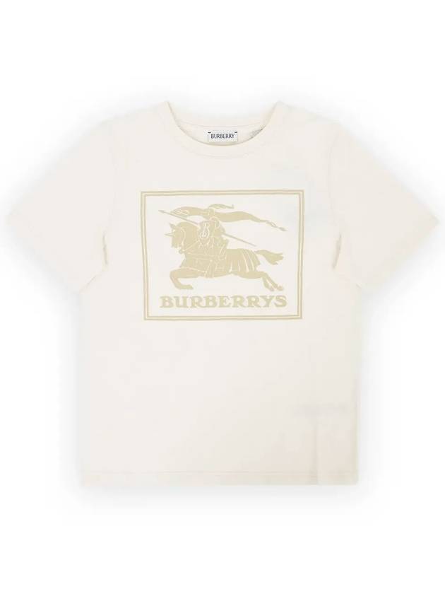 Kids Logo Print Short Sleeve T-Shirt Beige - BURBERRY - BALAAN 4