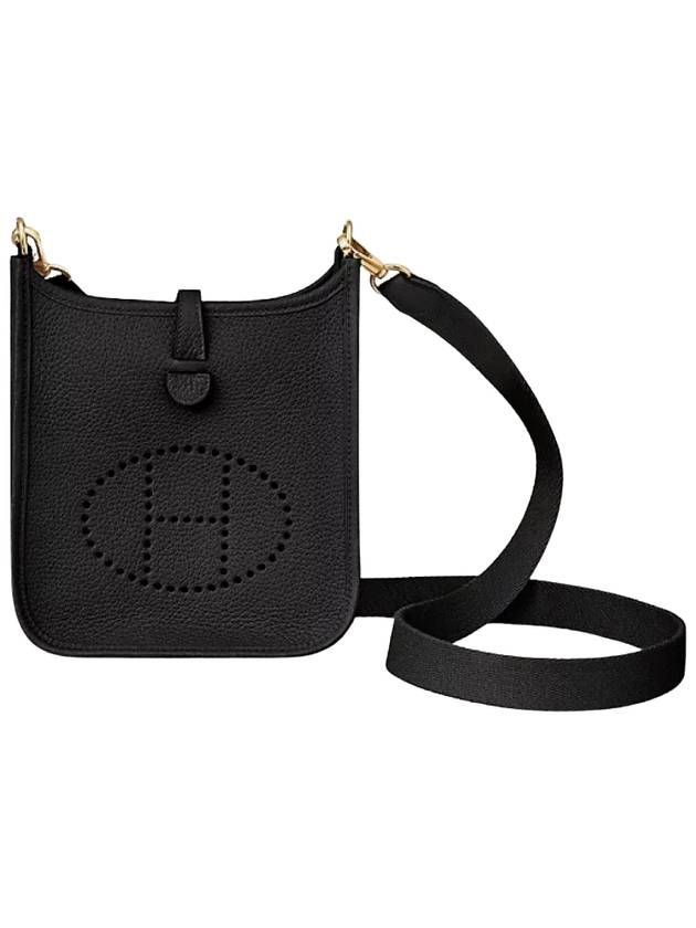 Evelyne 16 Clemence Gold Cross Bag Black - HERMES - BALAAN 2