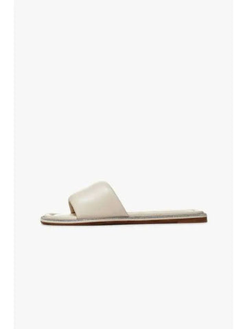 Women s Monili Trimmed Leather Slides Beige - BRUNELLO CUCINELLI - BALAAN 1