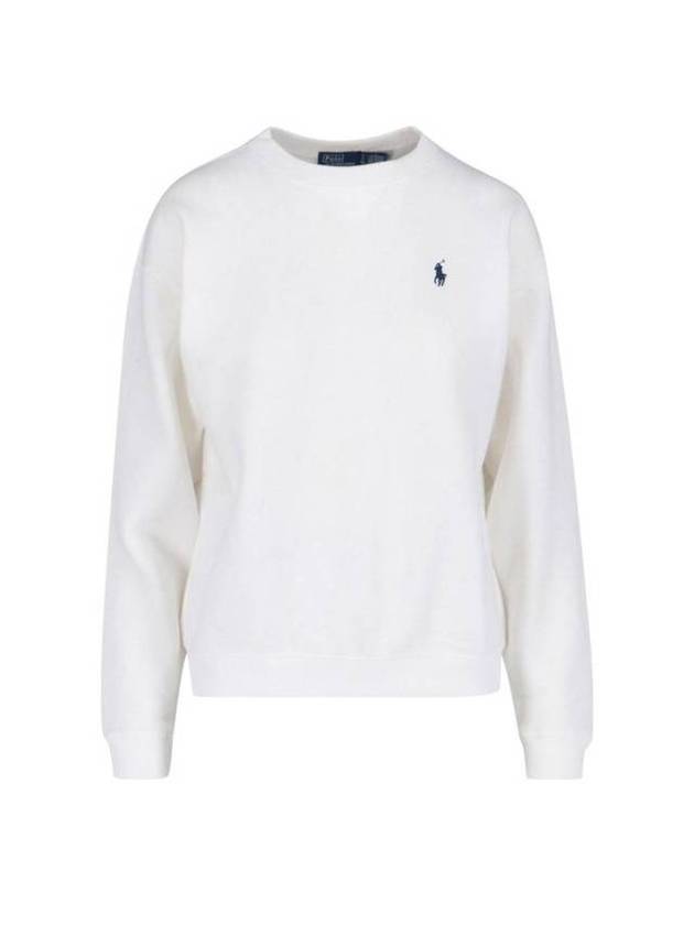 Embroidered Logo Cotton Sweatshirt White - POLO RALPH LAUREN - BALAAN 1