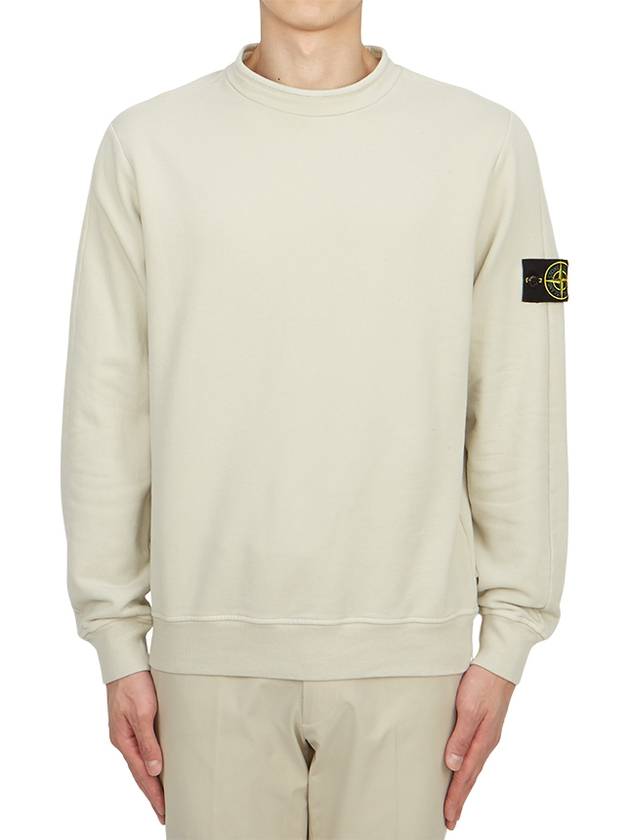 Stretch Cotton Fleece Mock Turtleneck Sweatshirt Stucco - STONE ISLAND - BALAAN 2