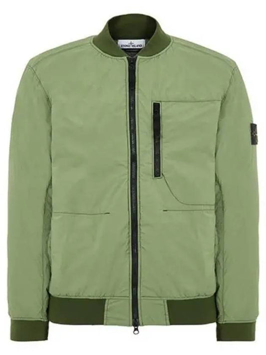 Skin Touch Nylon Garment Dyed Bomber Jacket Green - STONE ISLAND - BALAAN 2