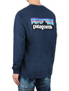 P6 Logo Responsibili Long Sleeve T-Shirt Navy - PATAGONIA - BALAAN 5