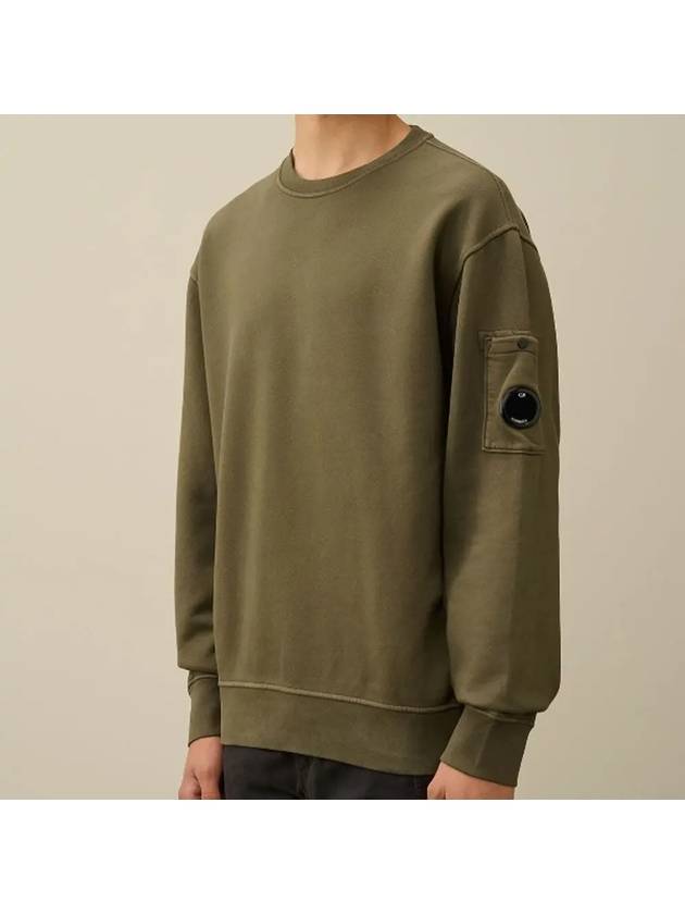 Brushed and Emerized Diagonal Fleece Lens Sweatshirt Green - CP COMPANY - BALAAN 3