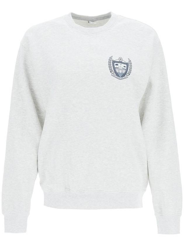 Emblem Logo Printing Cotton Sweatshirt Grey - SPORTY & RICH - BALAAN 1