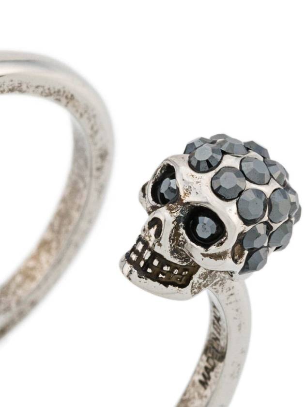 Double Twin Skull Ring Silver - ALEXANDER MCQUEEN - BALAAN 4