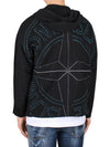 Back Big Logo Jacquard Zip Up Hoodie Black - STONE ISLAND - BALAAN 6