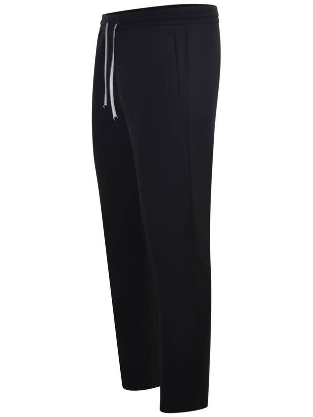 Men's Double Jersey Cotton Track Pants Black - EMPORIO ARMANI - BALAAN 3