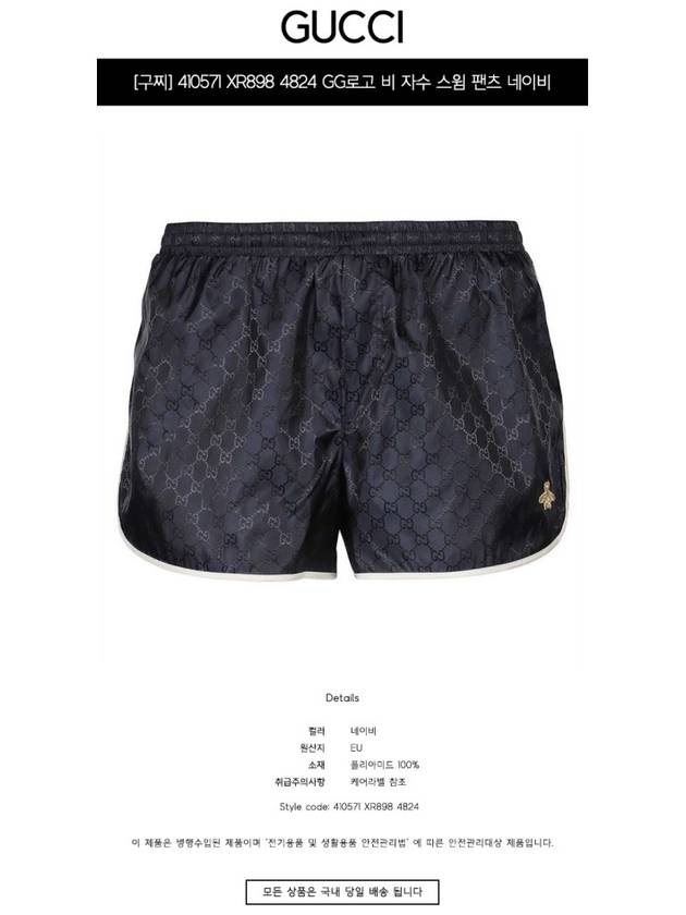 Monogram Nylon Swim Shorts Navy - GUCCI - BALAAN 3