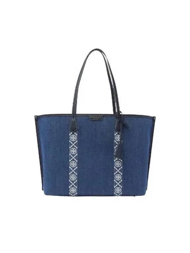 Perry Triple Compartment Tote Bag Denim Blue - TORY BURCH - BALAAN 2