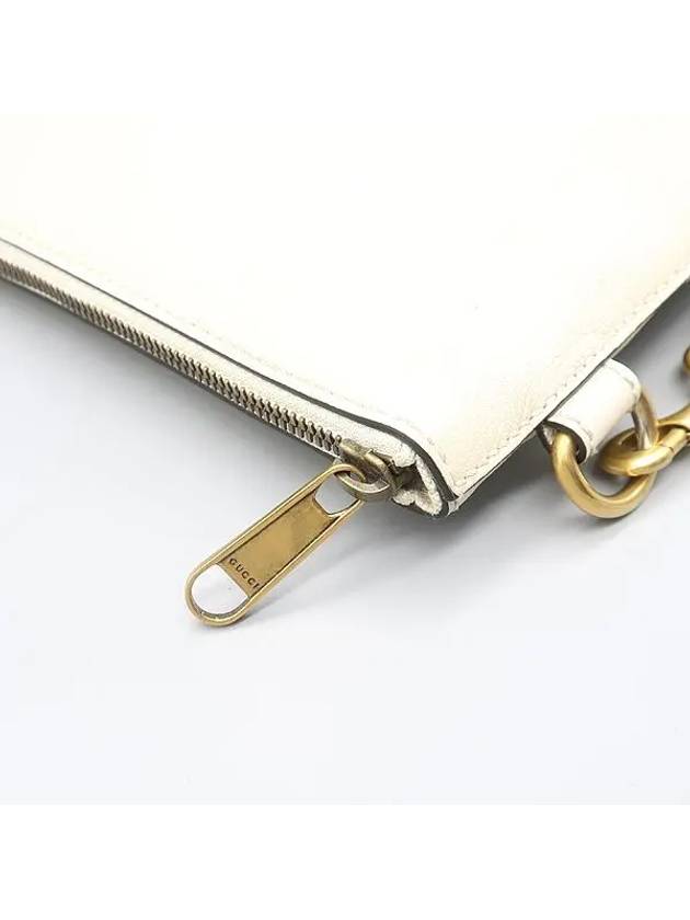 572770 White leather printing strap clutch - GUCCI - BALAAN 3