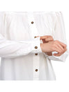 Cotton Poplin Long Sleeve Shirt White - GANNI - BALAAN 9