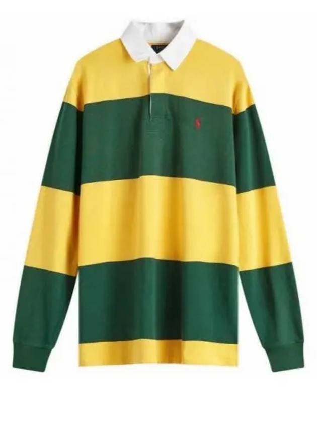 Stripe Classic Fit Long Sleeve PK Shirt Green Yellow - POLO RALPH LAUREN - BALAAN 2