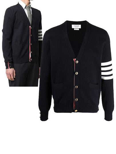 Milano Stitch 4 Bar Cardigan Navy - THOM BROWNE - BALAAN 2