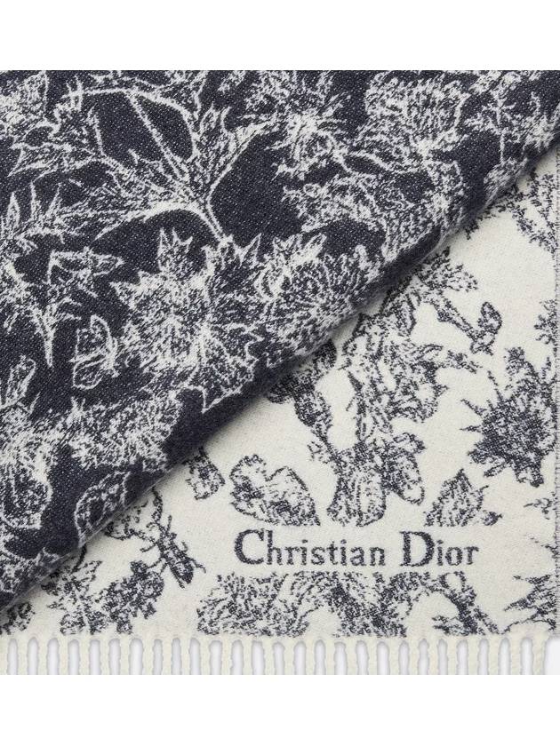 Dior Chardons ScarfNavy Blue Cashmere Wool 51CAR202I154 C540 - DIOR - BALAAN 4