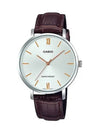 Leather Band Analog Watch Gold Silver - CASIO - BALAAN 2