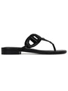 Beach Nappa Leather Sandals Noir - HERMES - BALAAN 1