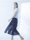 Button Pleated Skirt Navy - IMIRK - BALAAN 2