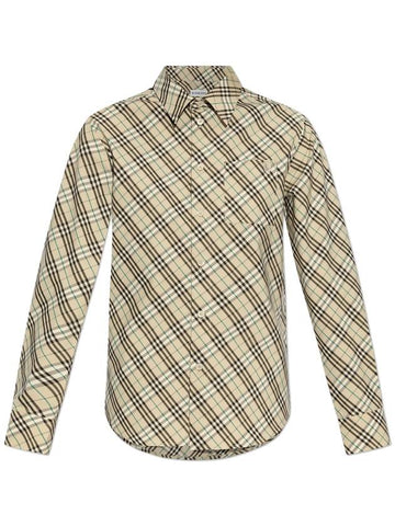 Burberry Checkered Shirt, Women's, Grey - BURBERRY - BALAAN 1