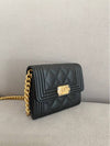 Boy Gold Logo Chain Caviar Card Wallet Black - CHANEL - BALAAN 7