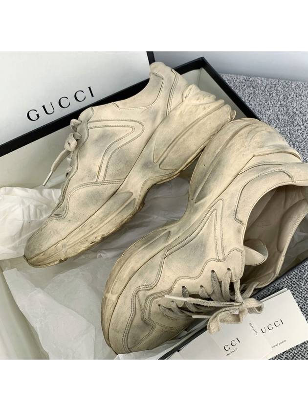 Lip logo dirty rhyton sneakers size 8 5 - GUCCI - BALAAN 2