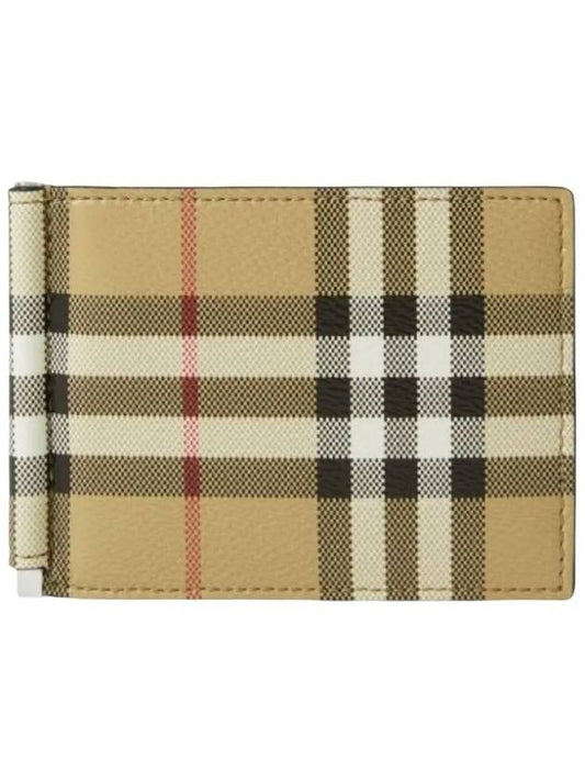 Check Money Clip Card Wallet Beige - BURBERRY - BALAAN 2