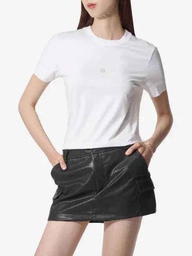 Embroidered Logo Cotton Short Sleeve T-Shirt White - GIVENCHY - BALAAN 2