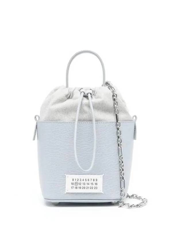 5AC Number Logo Texture Leather Bucket Bag Pale Blue - MAISON MARGIELA - BALAAN 2