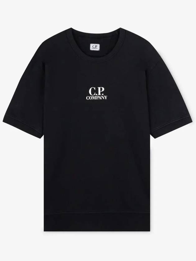 Men's Logo Print Crew Neck Cotton Short Sleeve T-Shirt Black - CP COMPANY - BALAAN 3