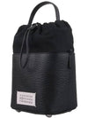 5AC Number Logo Texture Leather Bucket Bag Black - MAISON MARGIELA - BALAAN 5