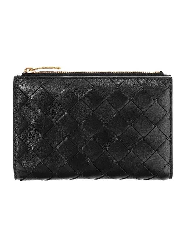 Intrecciato Folder Zipper Card Wallet Black - BOTTEGA VENETA - BALAAN.