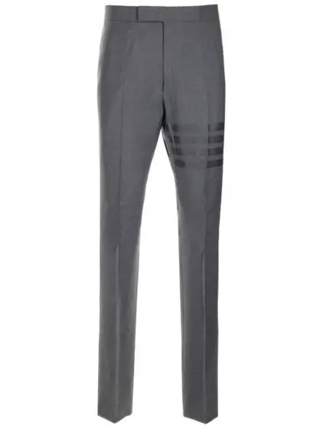 Diagonal Plain Weave Classic Wool Slacks Grey - THOM BROWNE - BALAAN 2