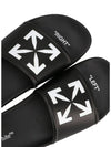 Arrow Logo Print Slippers Black - OFF WHITE - BALAAN 6