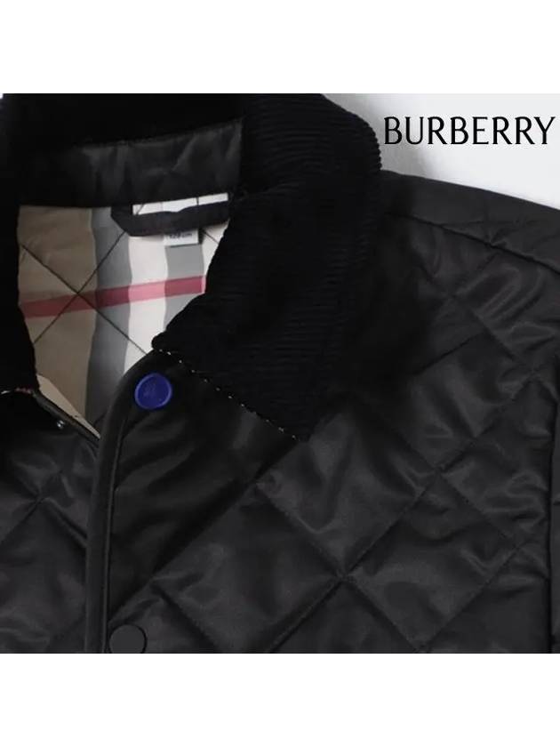 Corduroy Collar Quilted Half Jacket Black - BURBERRY - BALAAN 6