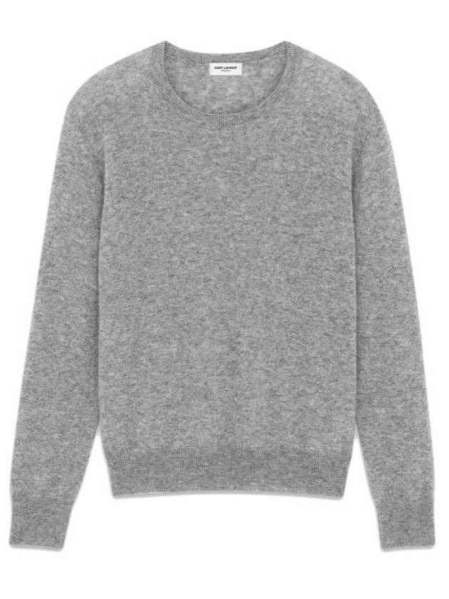 Cashmere Silk Knit Top Grey - SAINT LAURENT - BALAAN 2